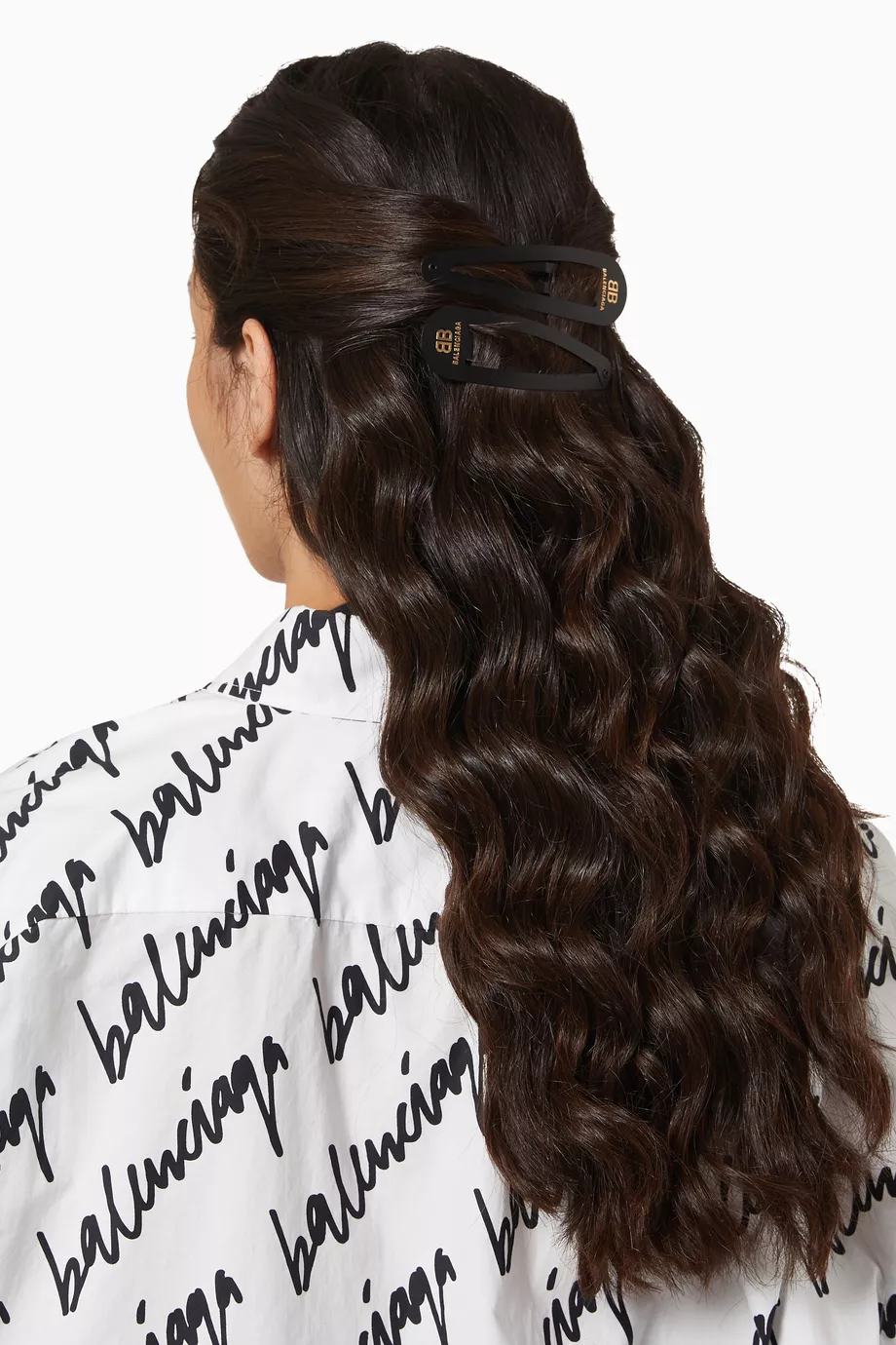 【Balenciaga】 XXL embellishedセットオブ 2 hair clips XXL embellished set of 2 hair clips in silver - Balenciaga
