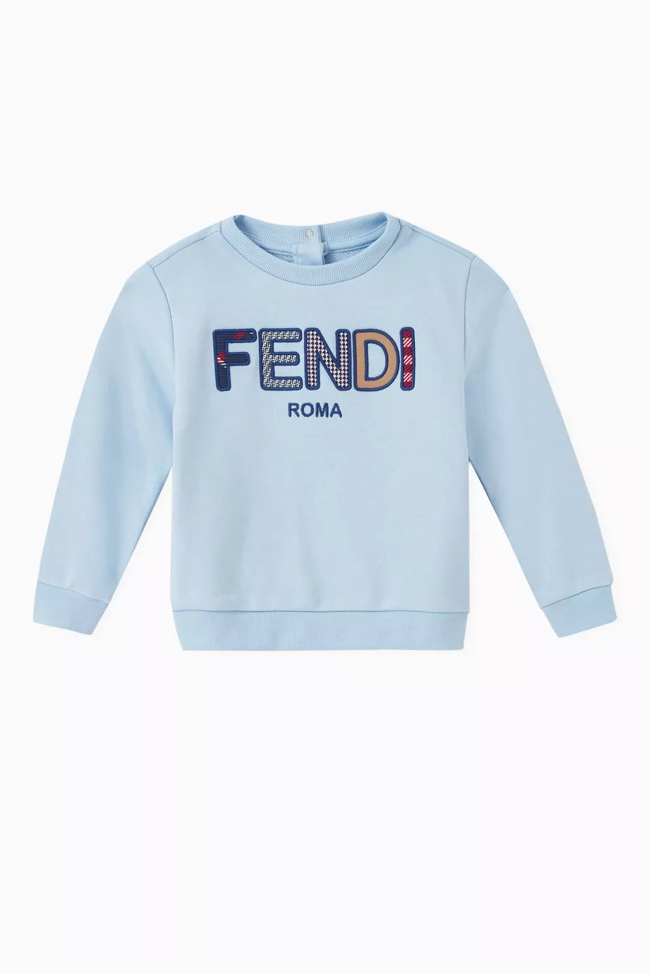 Buy Fendi Blue Logo Sweatshirt in Jersey For Boys Online Ounass UAE