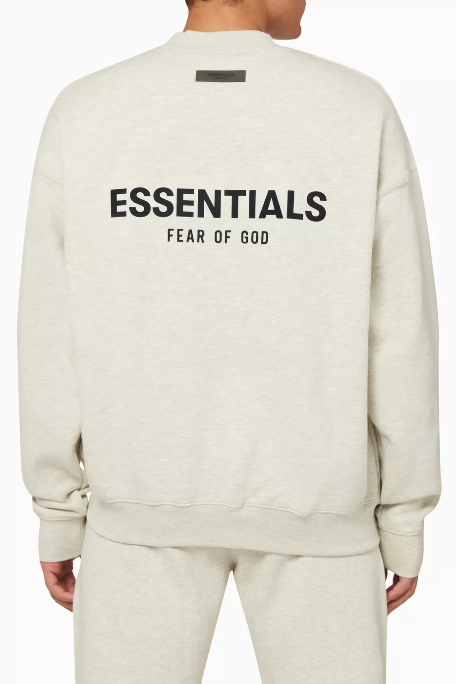 Buy Fear of God Essentials Grey Essentials Logo Crewneck Sweatshirt in Cotton blend For Men Online Ounass UAE
