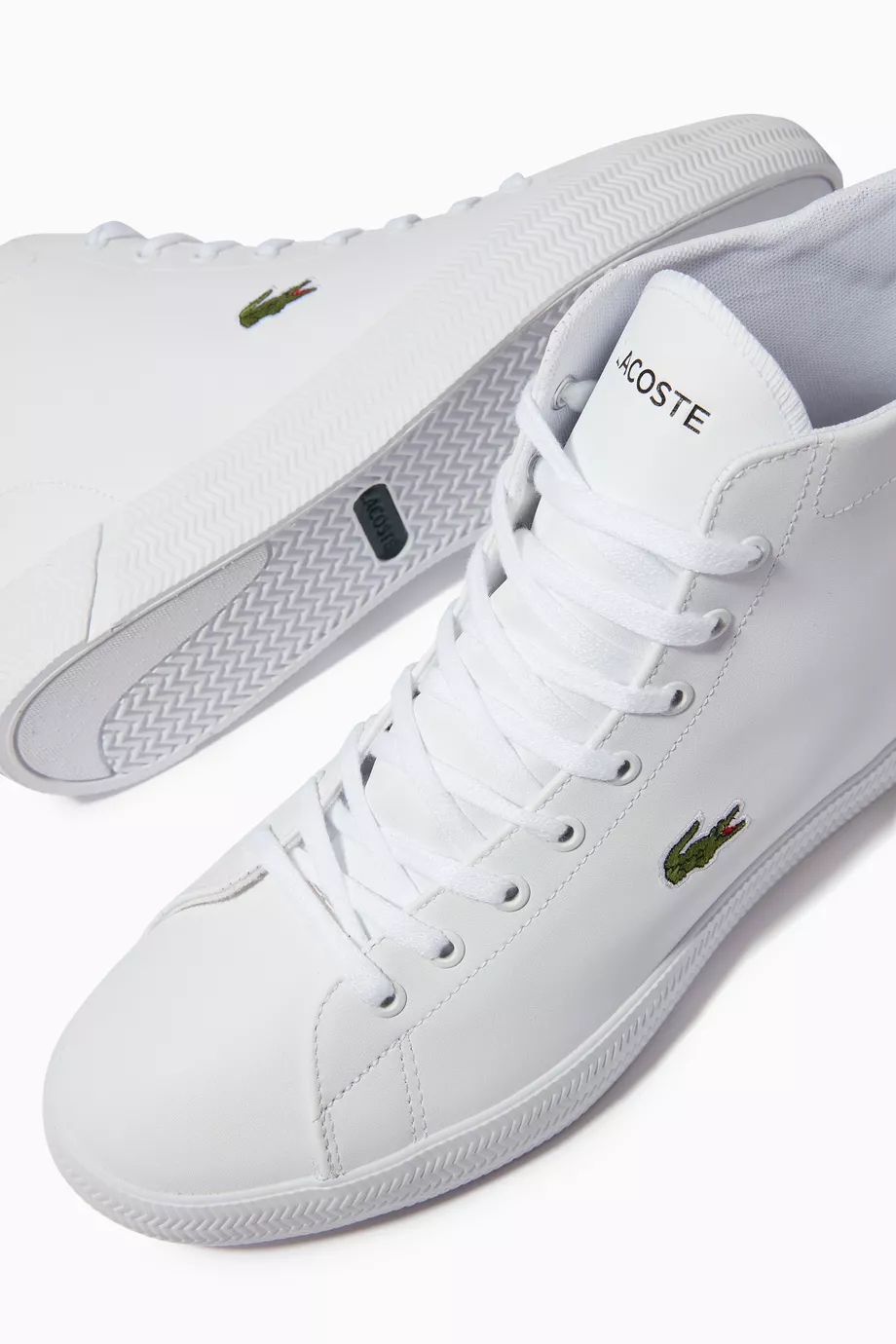 Buy Lacoste White Gripshot High top Sneakers in Leather For Men Online Ounass UAE