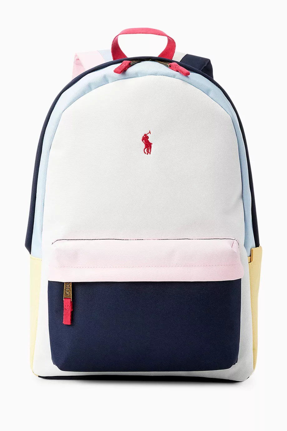 Buy Polo Ralph Lauren White Micro Pony Colour block Logo Backpack in Nylon For UNISEX Online Ounass UAE