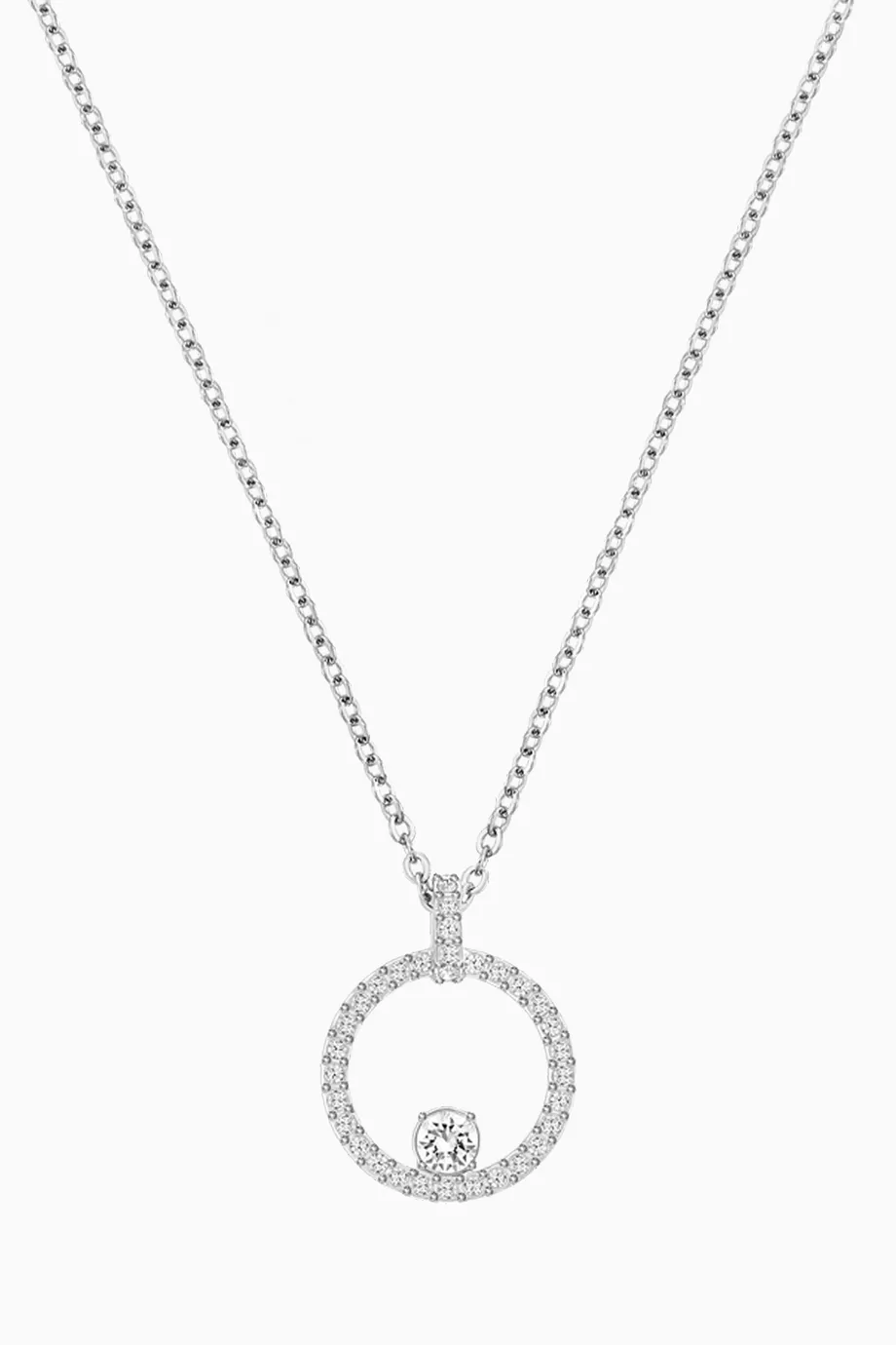 Buy Swarovski Silver Creativity Crystal Circle Pendant Necklace in Rhodium plated Metal For Women Online Ounass UAE