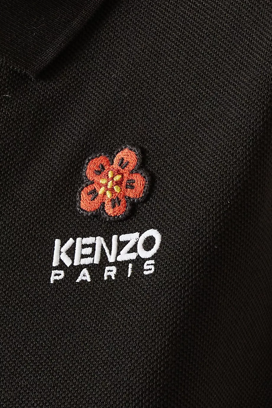 Buy KENZO Black Boke Flower Crest Polo Dress in Organic Cotton