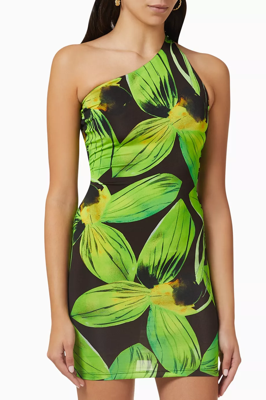 Buy Louisa Ballou Green One-shoulder Mini Dress in Viscose-jersey For Women  Online | Ounass UAE