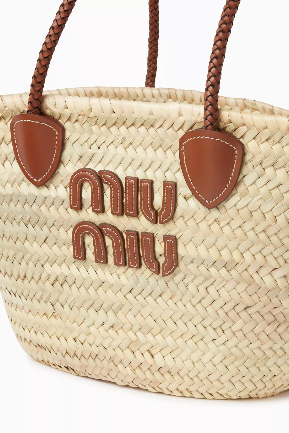 MIU MIU Palmetto　ラフィアバッグ Buy Miu Miu Brown Palmetto Tote Bag in Raffia For Women
