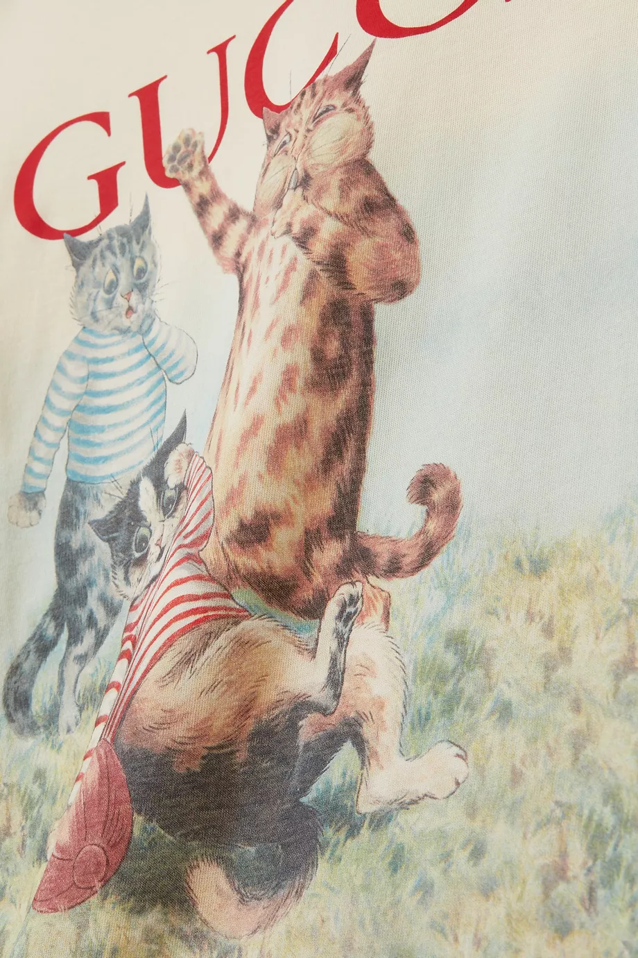 Buy Gucci Neutral Cat Print T shirt in Cotton For Boys Online Ounass UAE