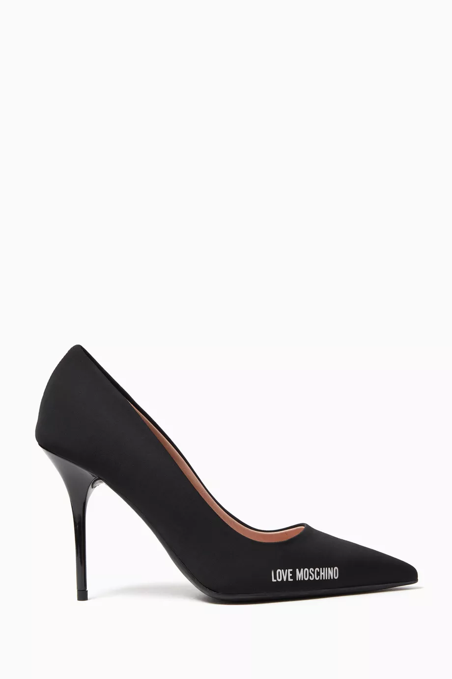 Buy Love Moschino Black Logo 95 Pumps in Smooth Leather For Women Online Ounass UAE