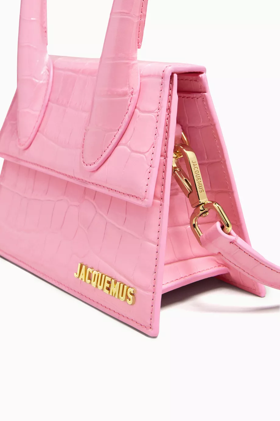 Buy Jacquemus Pink Le Chiquito Moyen Tote Bag in Croc embossed Leather For Women Online Ounass UAE