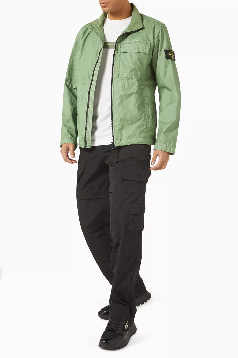 Buy Stone Island Green Jacket in Membrana 3L TC For Men Online Ounass UAE