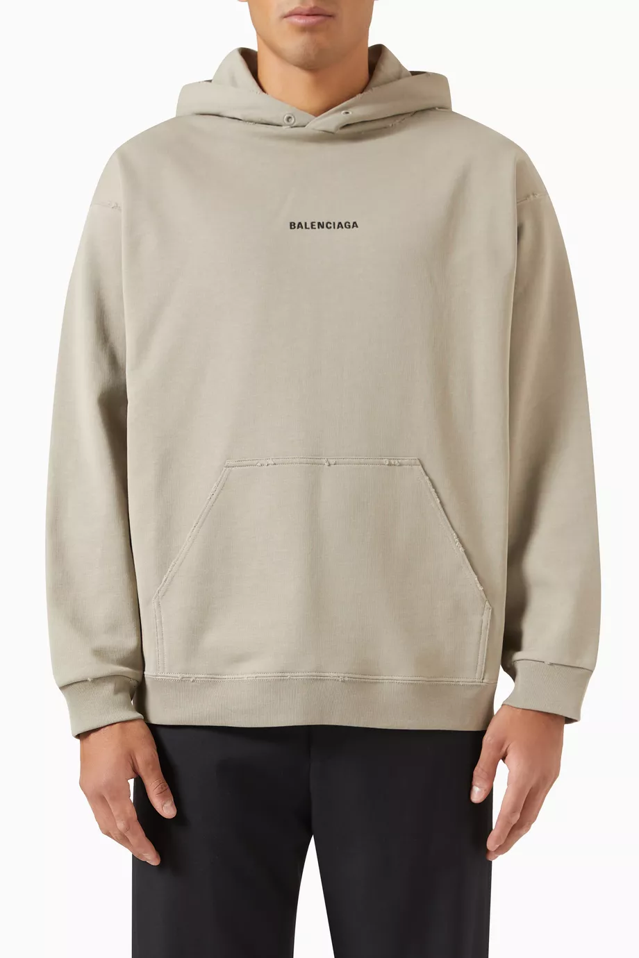 Buy Balenciaga Neutral Medium Fit Hoodie in Curly Fleece For Men Online Ounass UAE