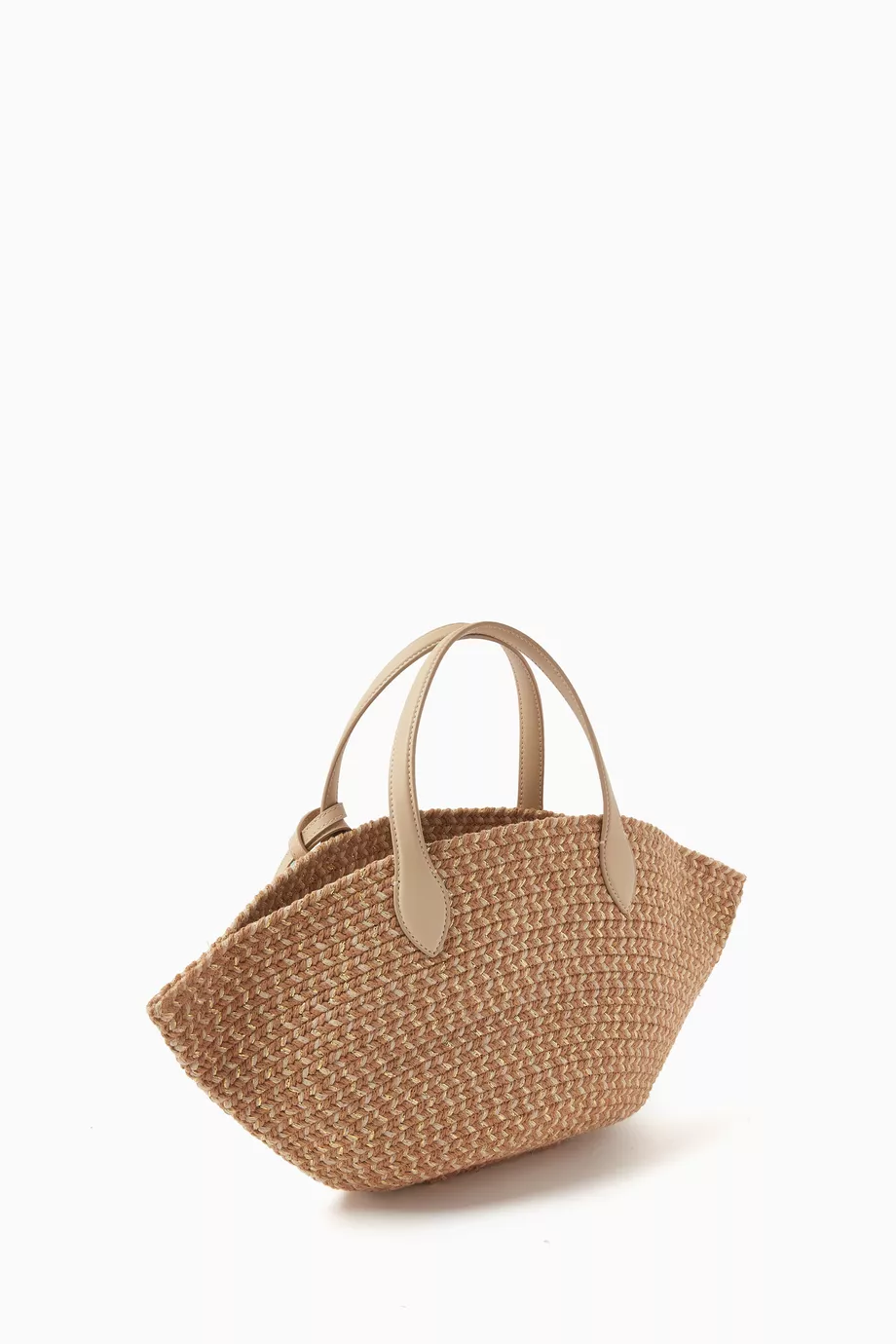 Buy Loro Piana Neutral Mini Eolian Basket Bag in Woven