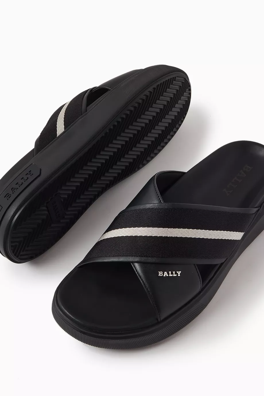 Buy Bally Black Jake Sandals in Calf Leather For Men Online