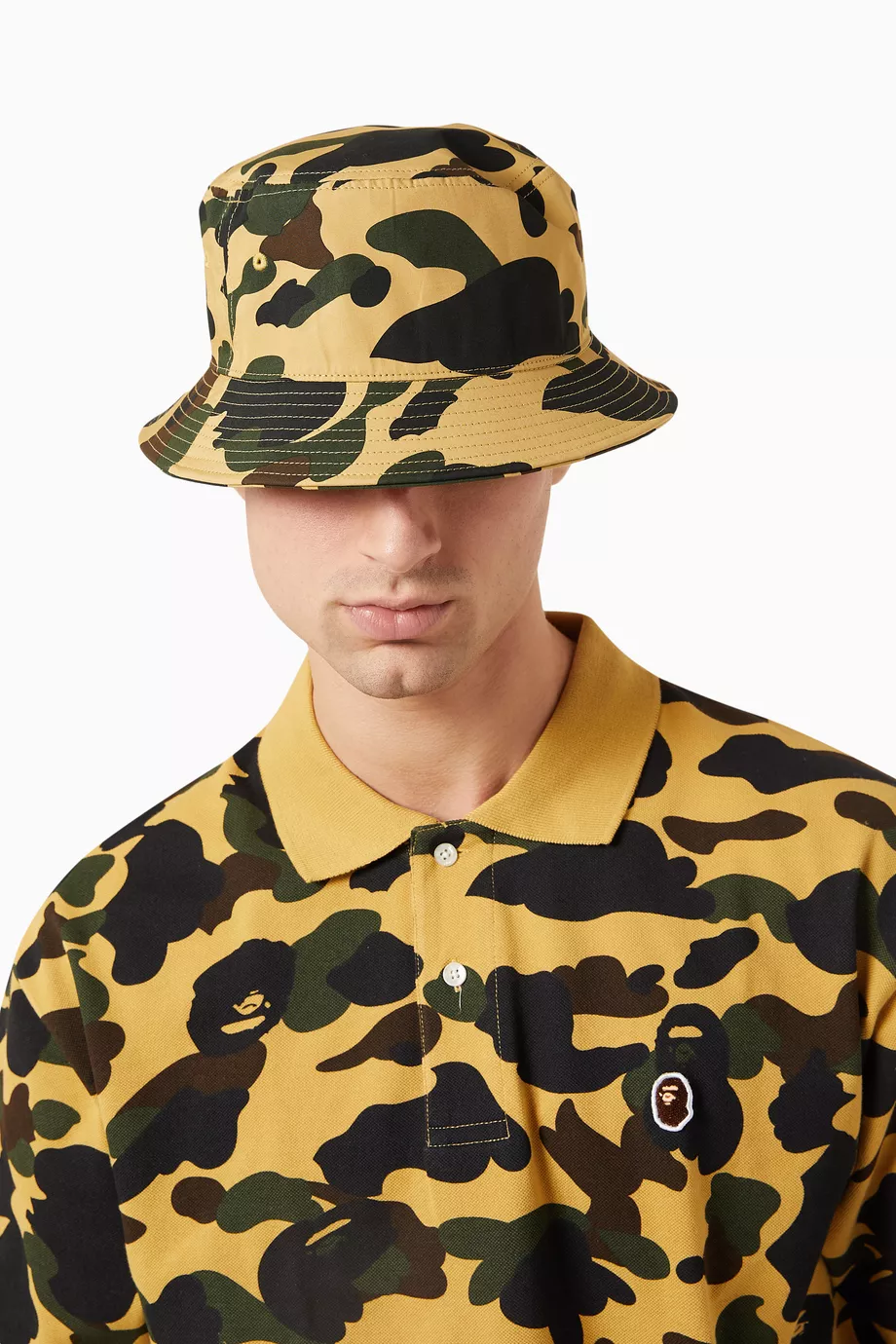 Yellow camo bucket hat clearance