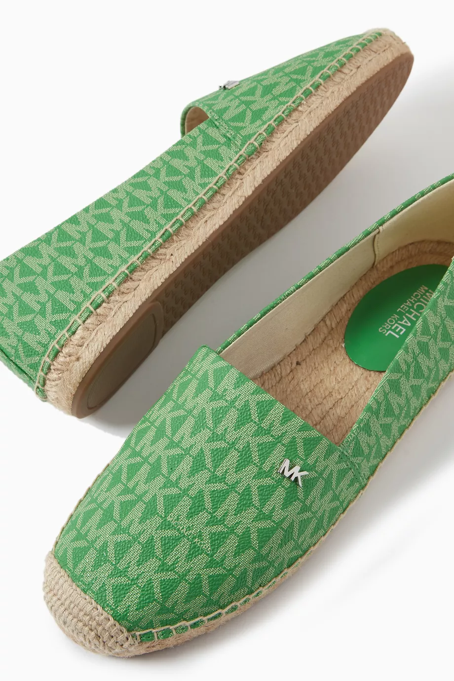 Buy Michael Kors Green Kendrick Slip-on Espadrilles in Logo Canvas