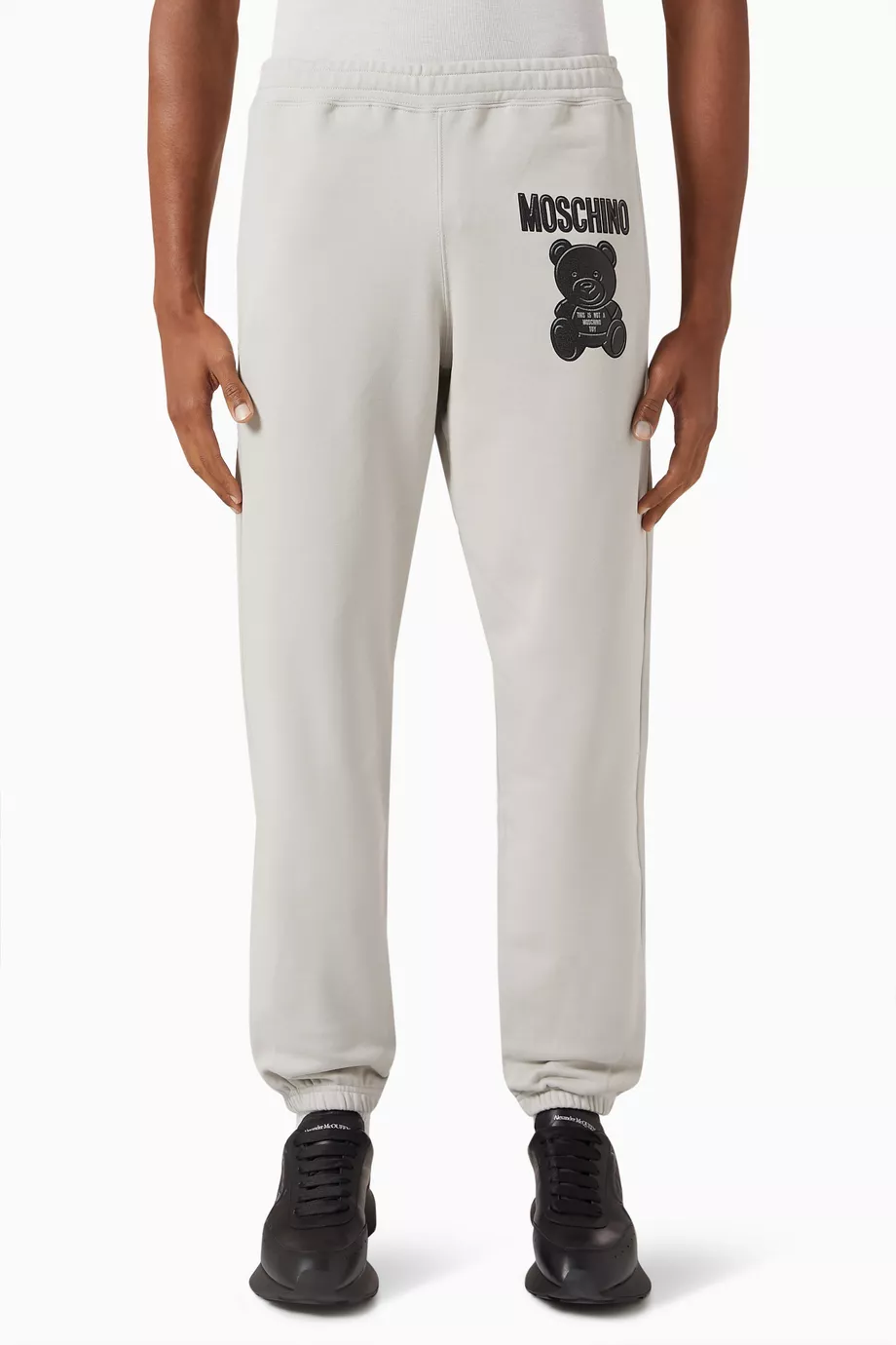 Buy Moschino Grey Logo Sweatpants in Fleece For Men Online Ounass UAE