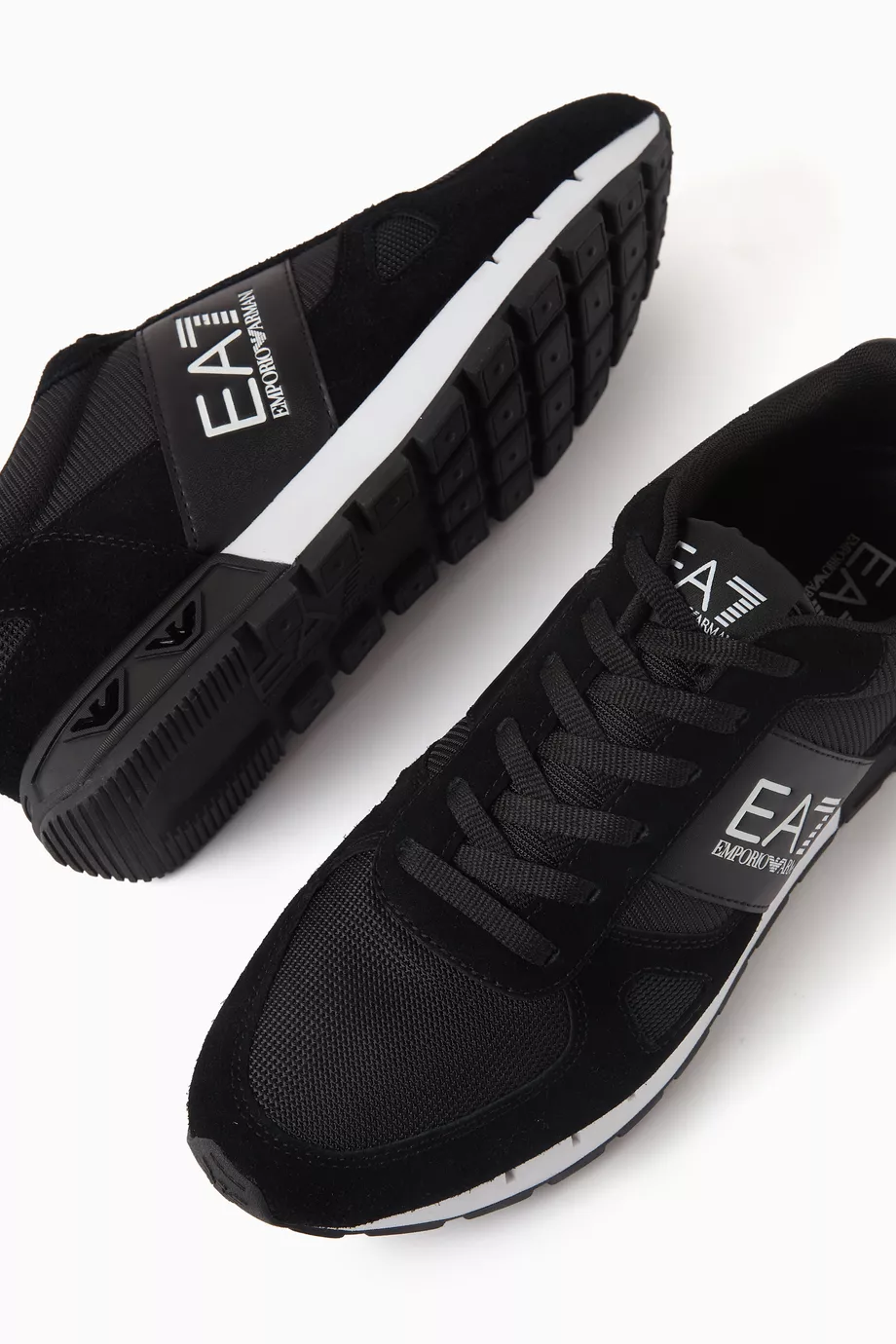 Buy Emporio Armani Black EA7 Sneakers in Leather For Men Online Ounass UAE