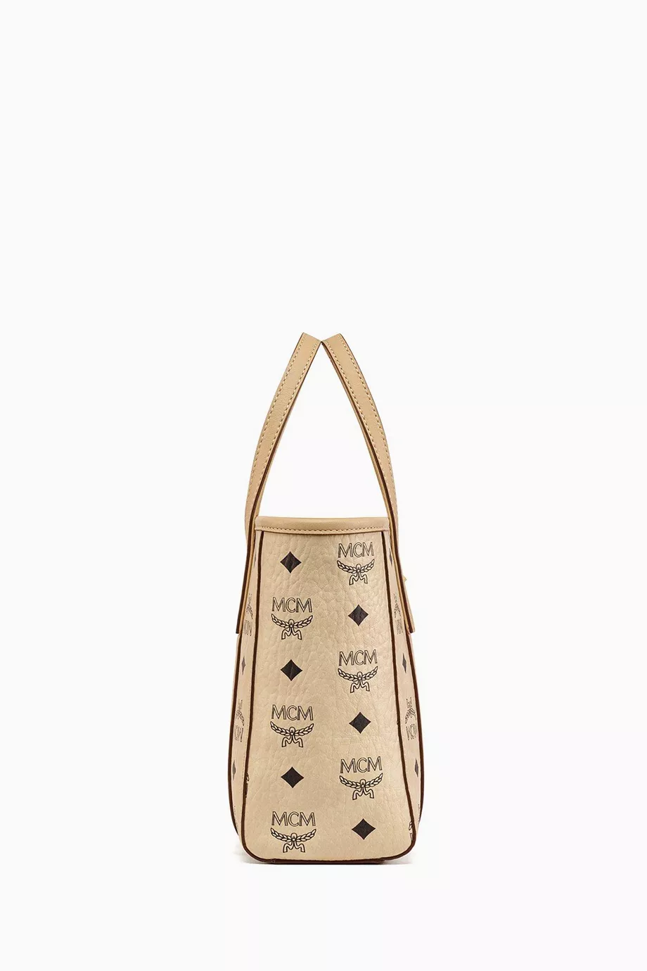 Buy MCM Neutral Aren Visetos Zip Shopper Tote Bag in Coated canvas For Women Online Ounass UAE