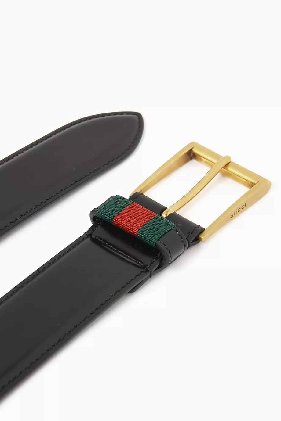 Buy Gucci Black Belt with Web in Leather For Men Online Ounass UAE