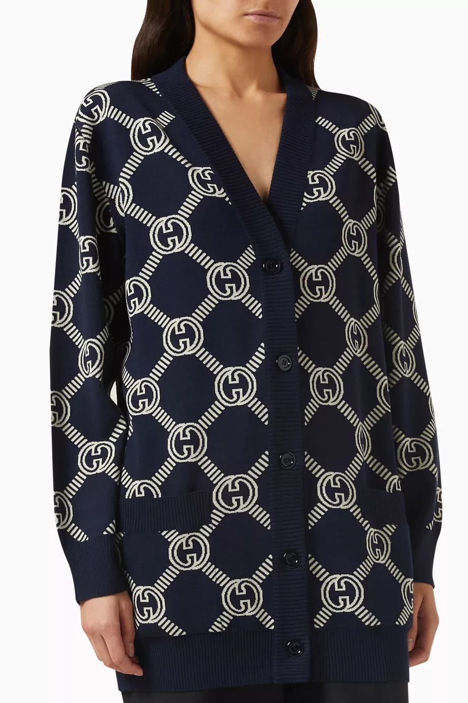 Gucci logo cardigan hotsell