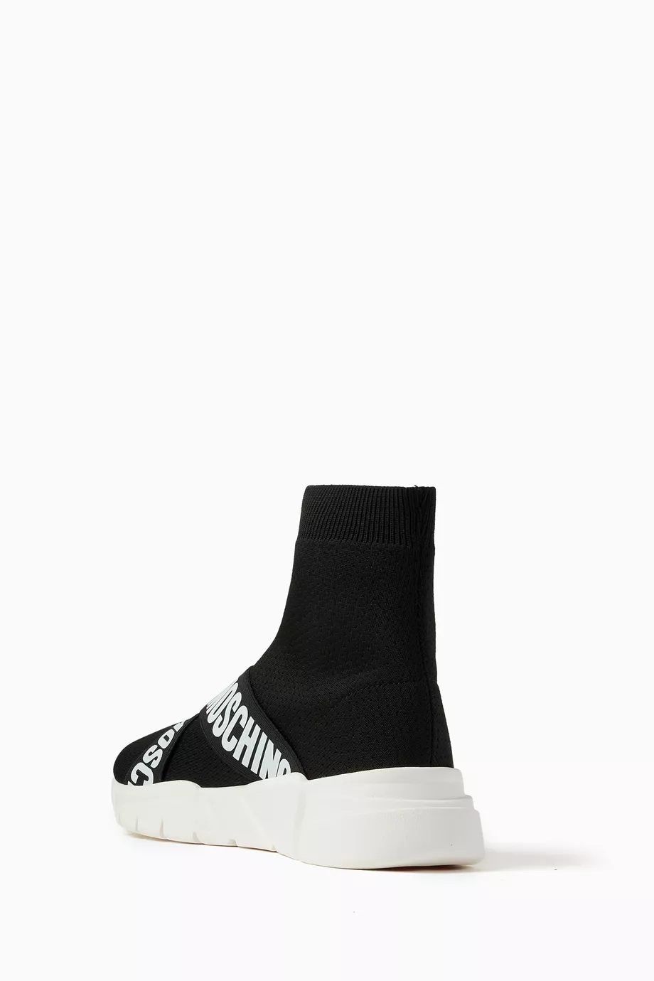 Buy Love Moschino Black Logo Sock Sneakers in Knit For Women Online Ounass UAE