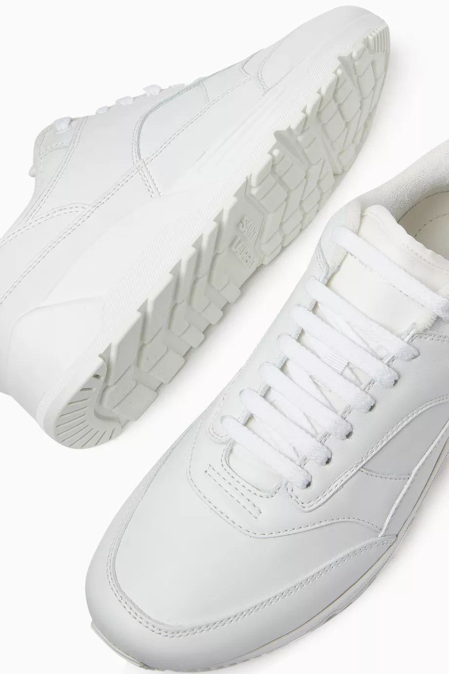 Buy SAINT LAURENT White Bump Low-top Sneakers in Leather For
