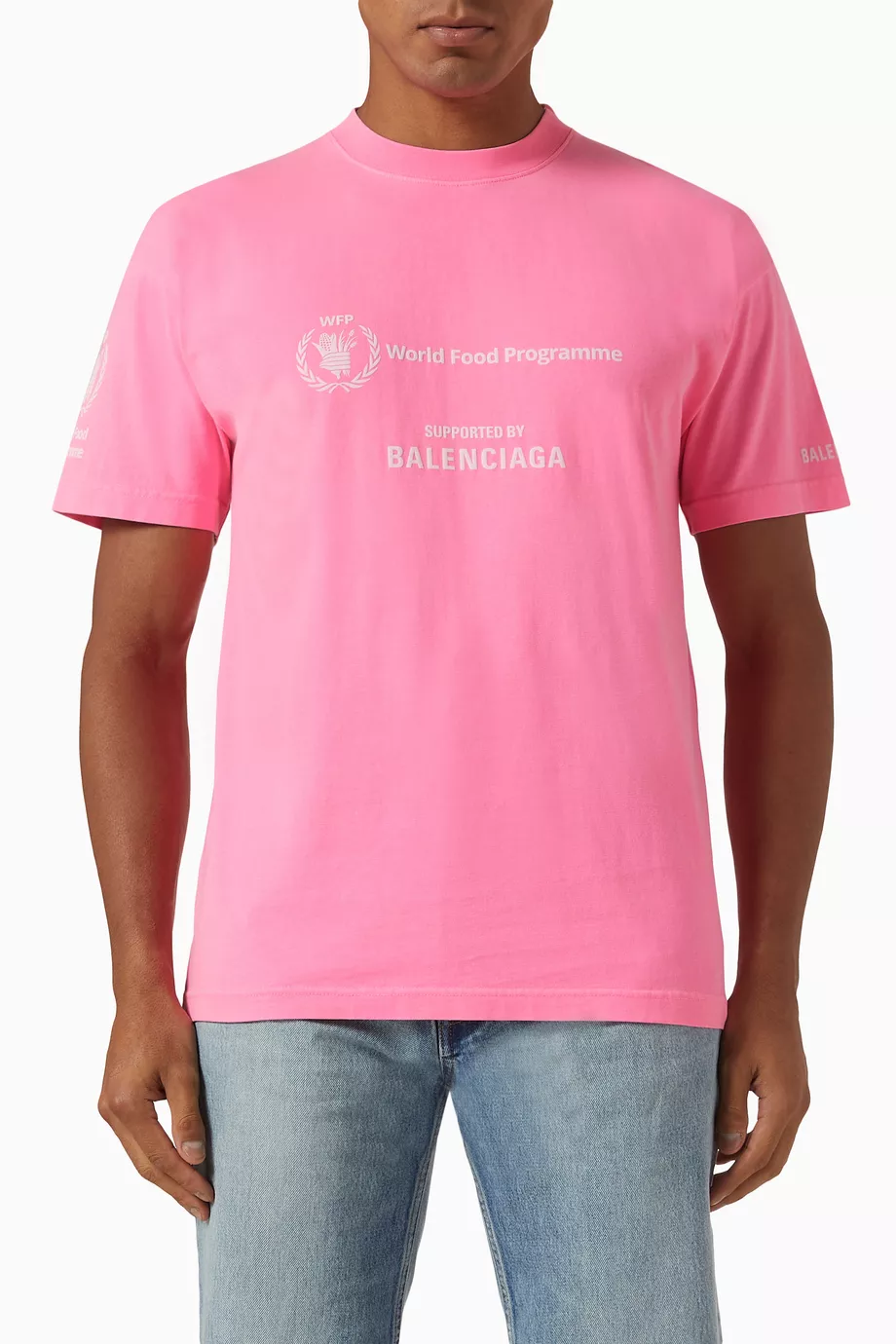 Buy Balenciaga Pink WFP T-shirt in Jersey For UNISEX Online