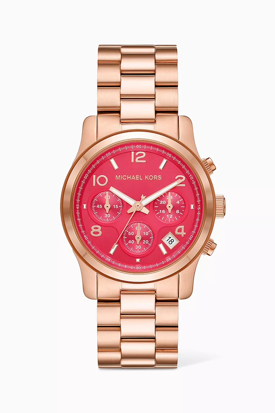 Buy Michael Kors Rose Gold Runway Chronograph Stainless Steel Watch 38mm For Women Online Ounass UAE