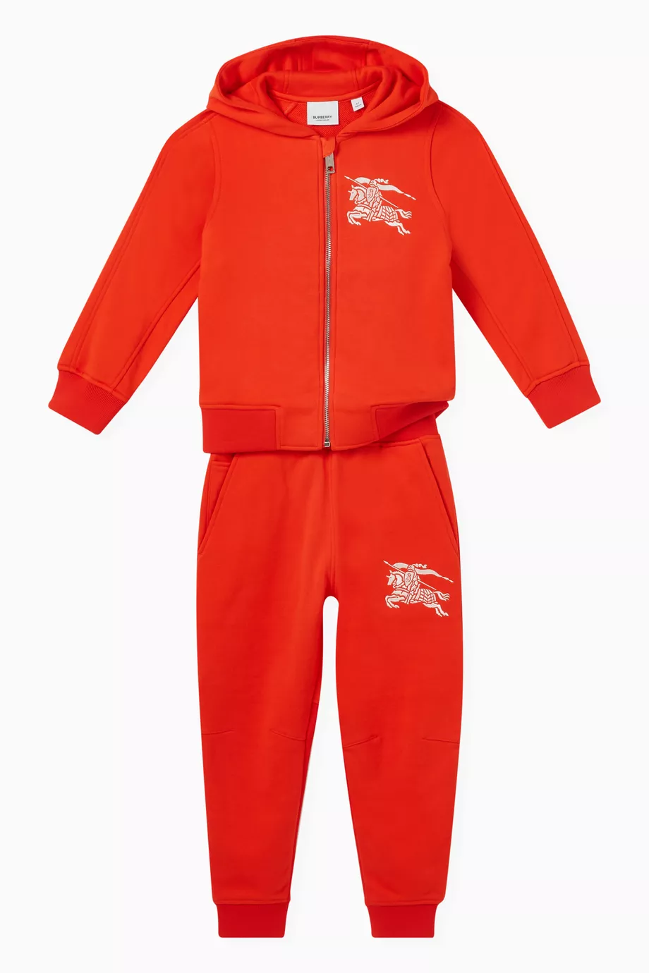 Buy Burberry Orange Logo-embroidered Hoodie in Cotton For Boys