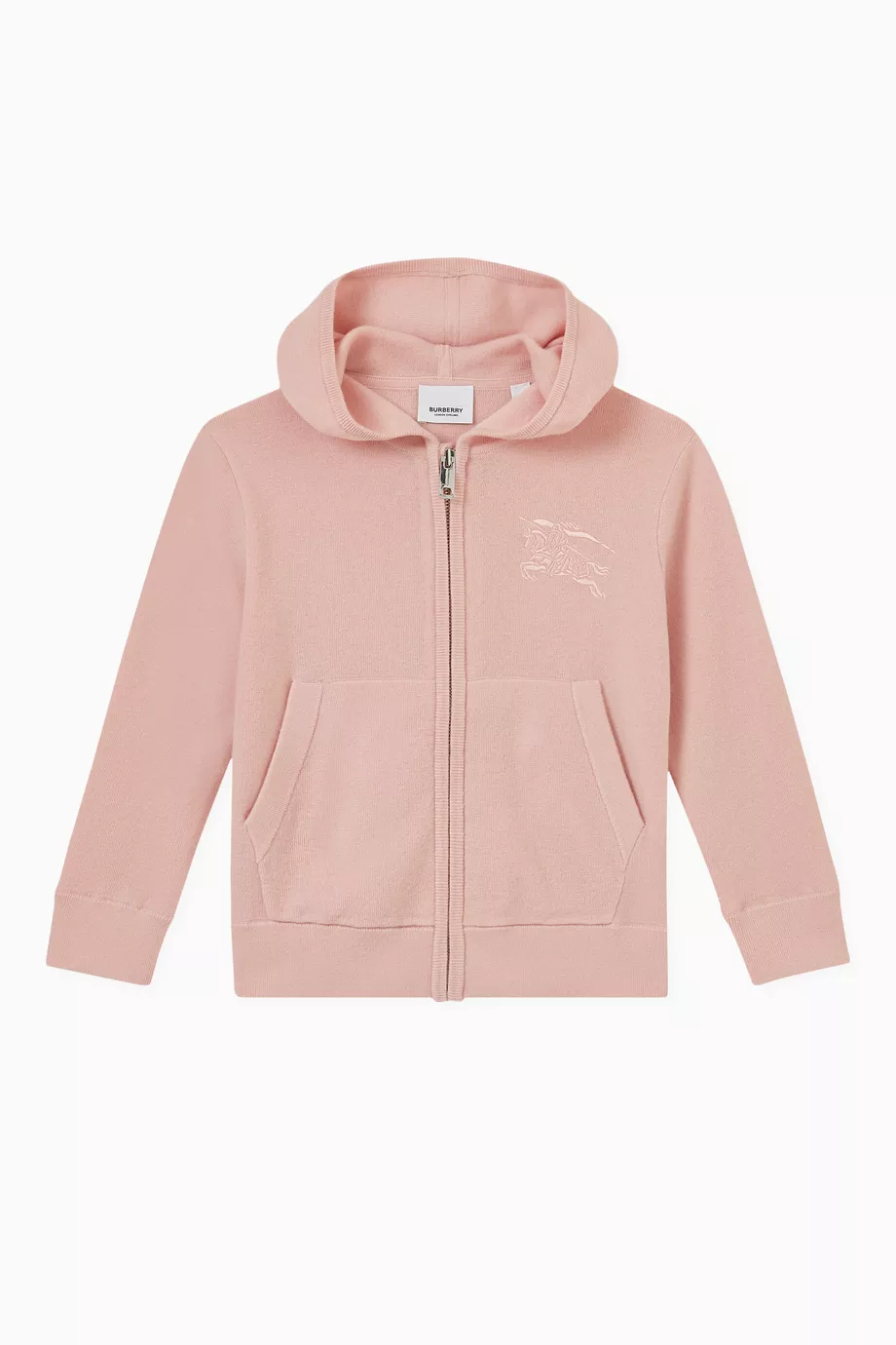 Buy Burberry Pink Logo Hoodie in Cotton For Girls Online Ounass UAE