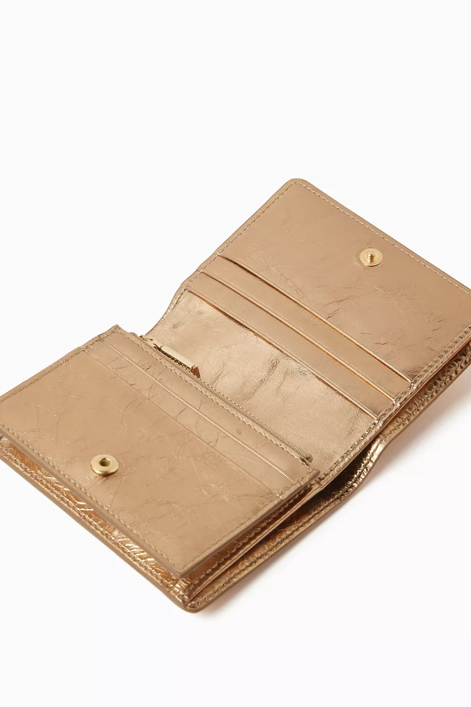 Buy Dolce & Gabbana Gold Small DG Logo Continental Wallet in  display picture 2