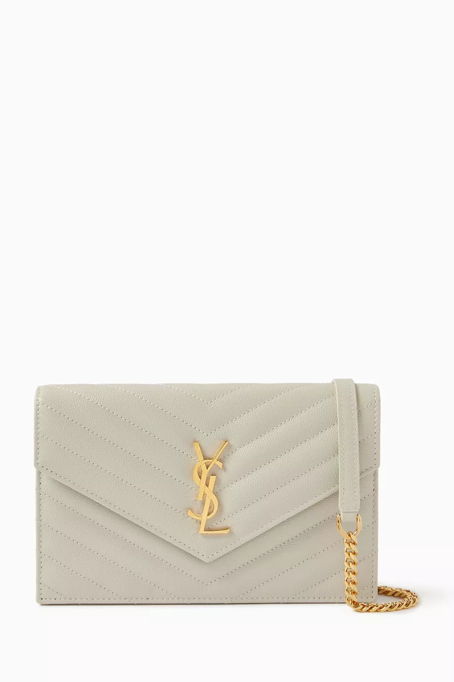 Ysl envelope chain wallet white top