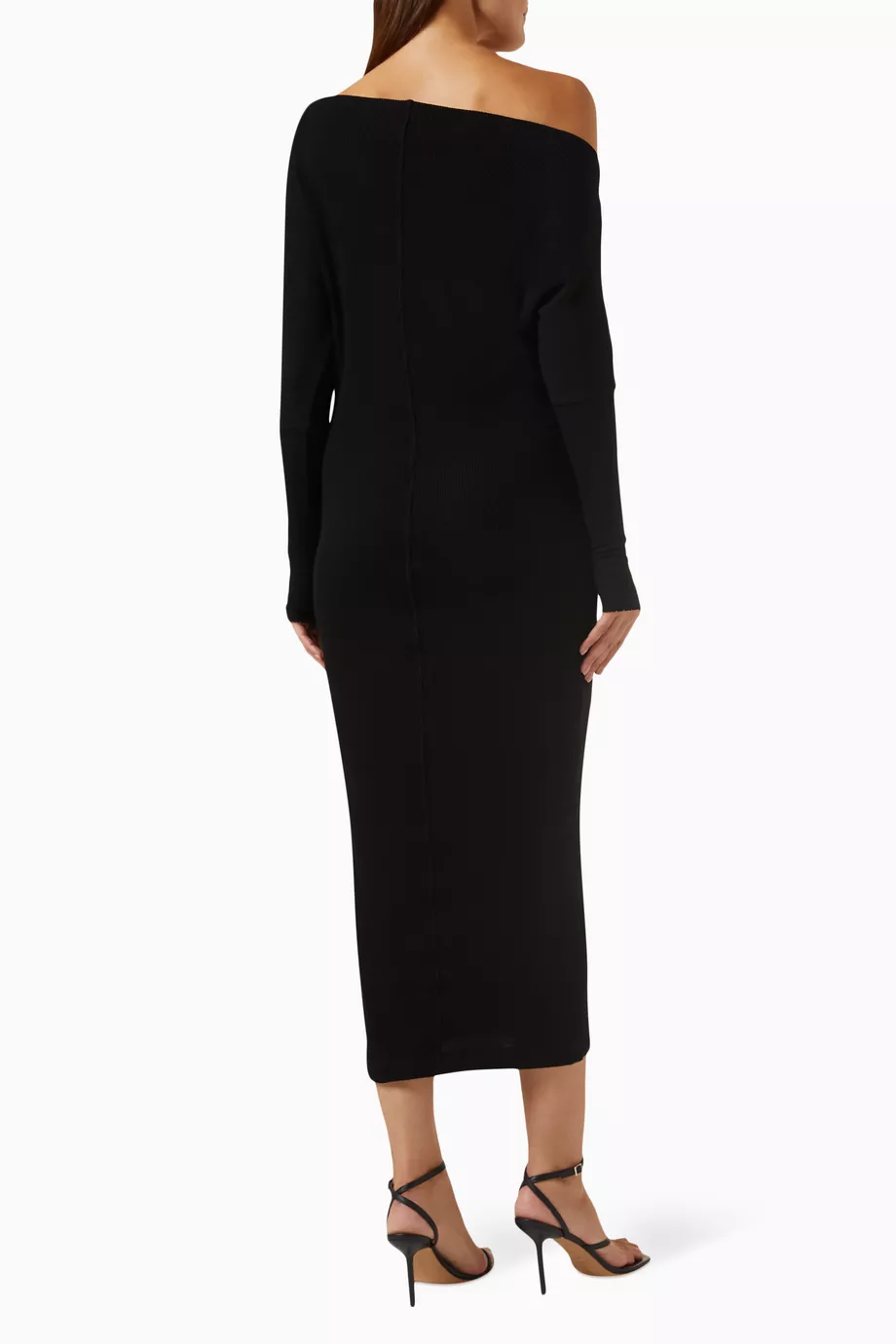 Buy Enza Costa Black Slouch Sweater Midi Dress in Viscose-knit For Women Online