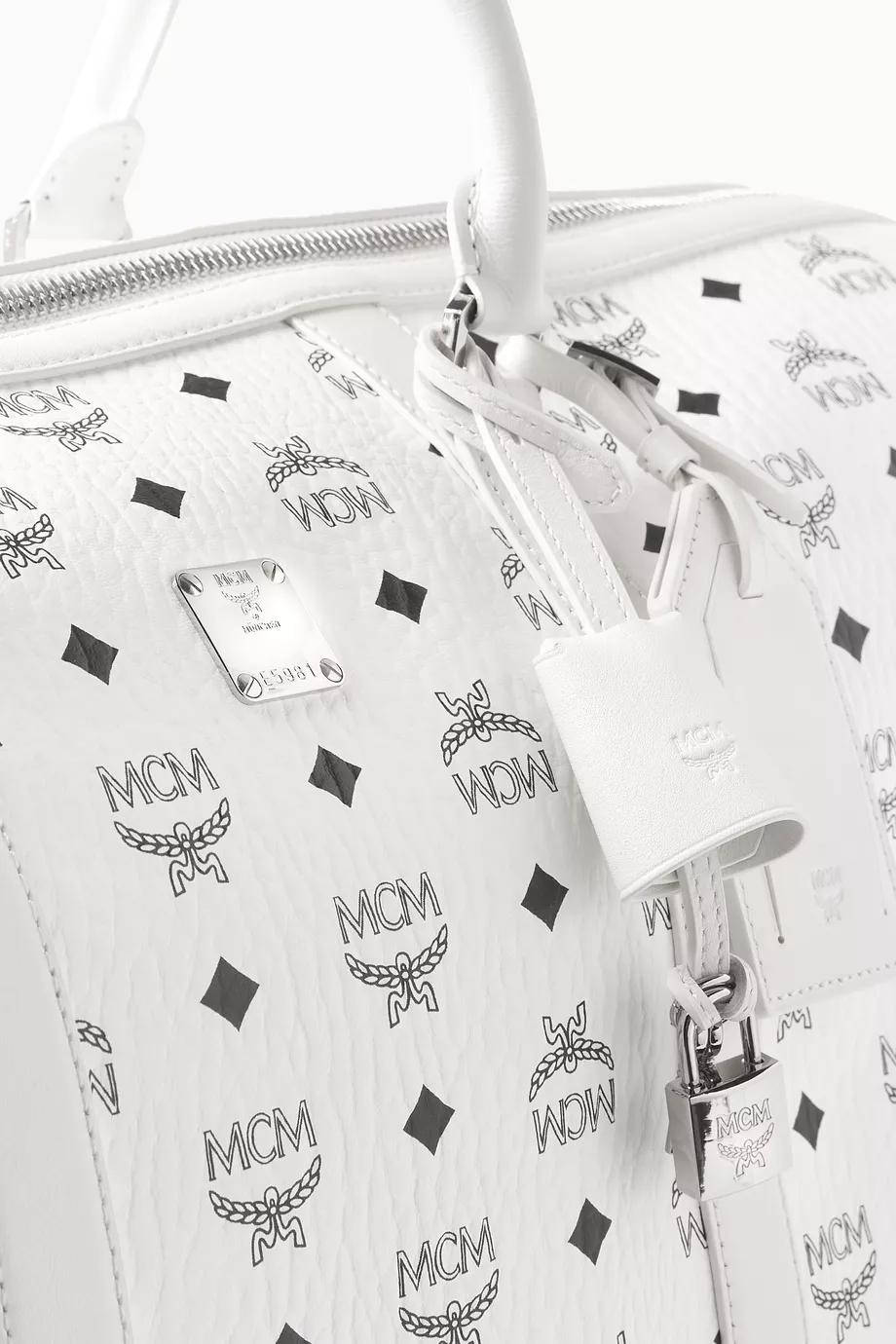 Buy MCM White Xlarge Ottomar Weekender 55 Duffle Bag in Coated Canvas For Men Online Ounass UAE