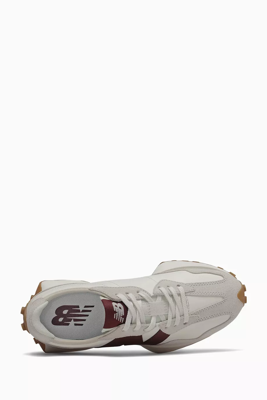 Buy New Balance Burgundy 327 Sneakers in Leather Suede For Women