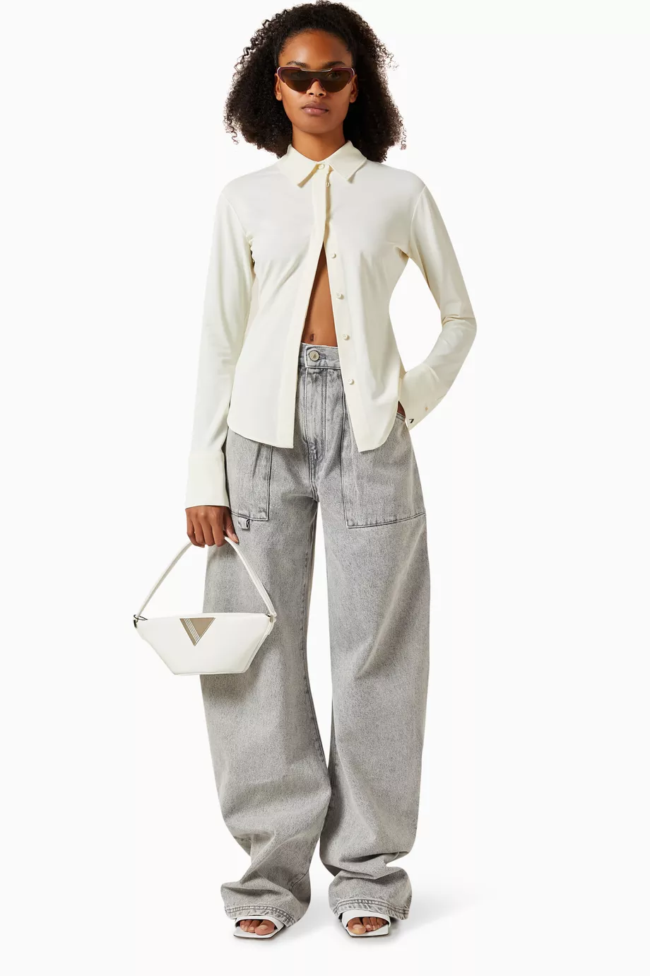 パンツ THE ATTICO Woman Pants Grey 247WCP34JF03 183 The Attico Trousers for Women | Shop Now on FARFETCH