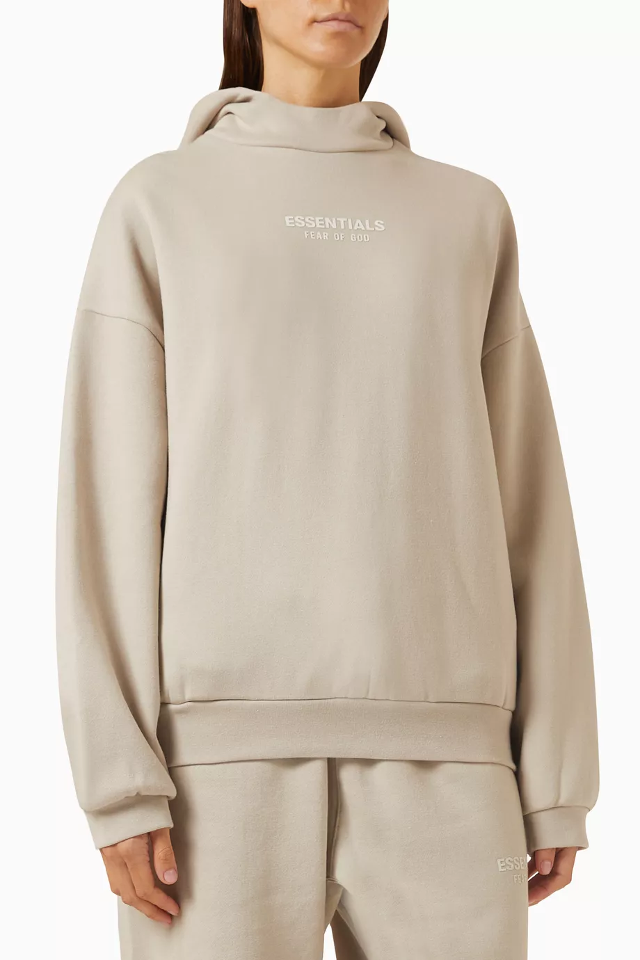 Buy Fear of God Essentials Grey Essentials Hoodie in Cotton fleece For Women Online Ounass UAE