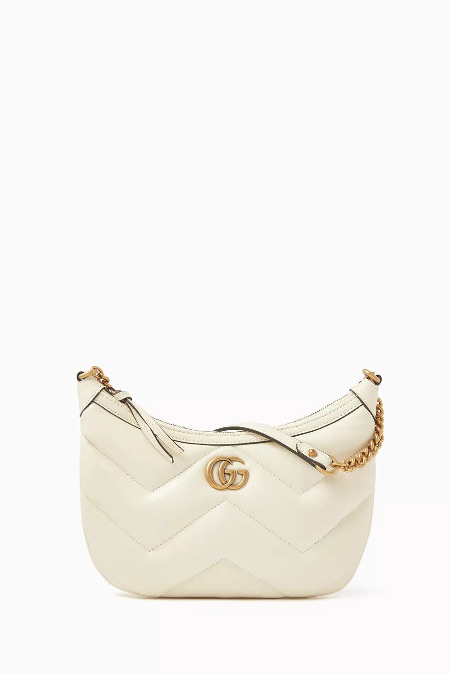 Buy Gucci White Small GG Marmont Shoulder Bag in Leather For Women