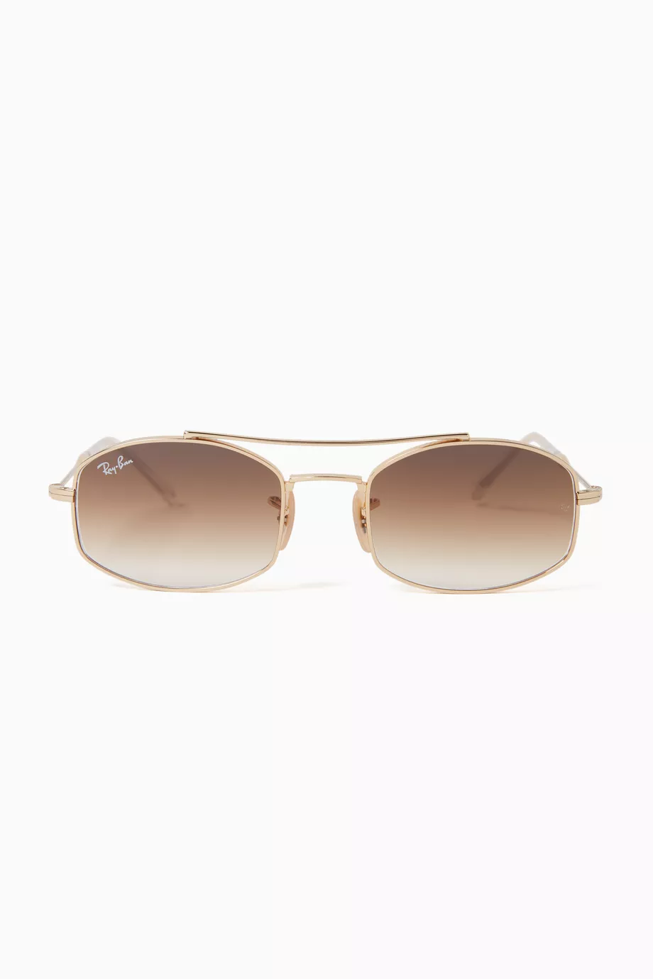 Buy Ray Ban Gold Oval Sunglasses in Metal For UNISEX Online Ounass UAE