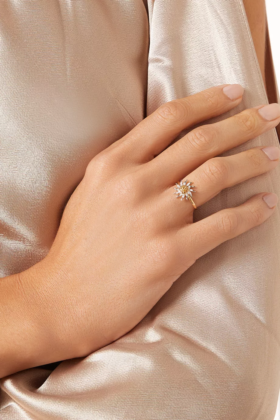 Citrine yellow gold ring on sale