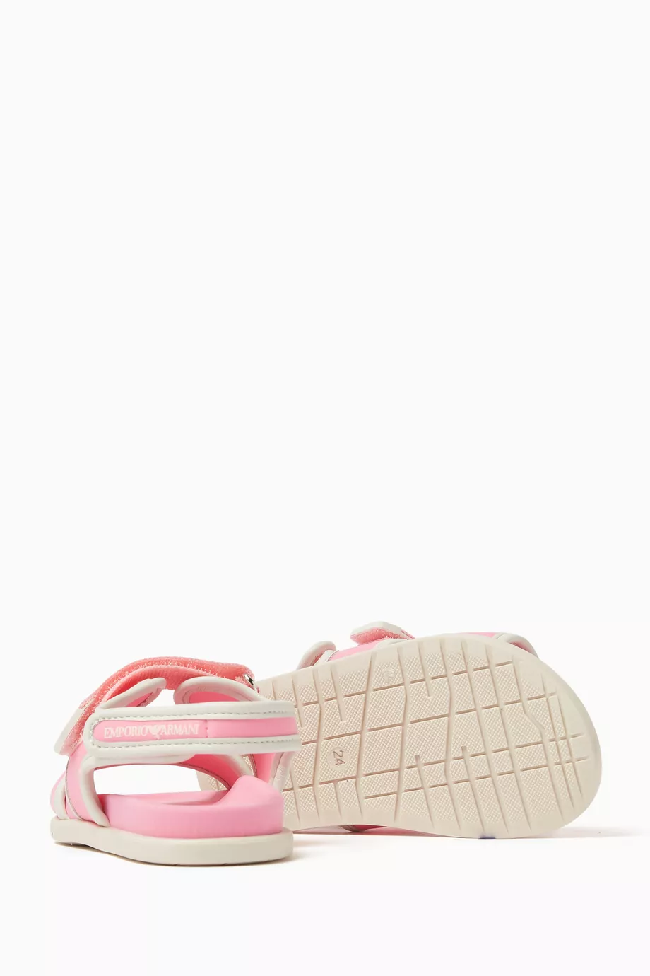 Buy Emporio Armani Pink Strappy Velcro Sandals For Kids Online Ounass UAE
