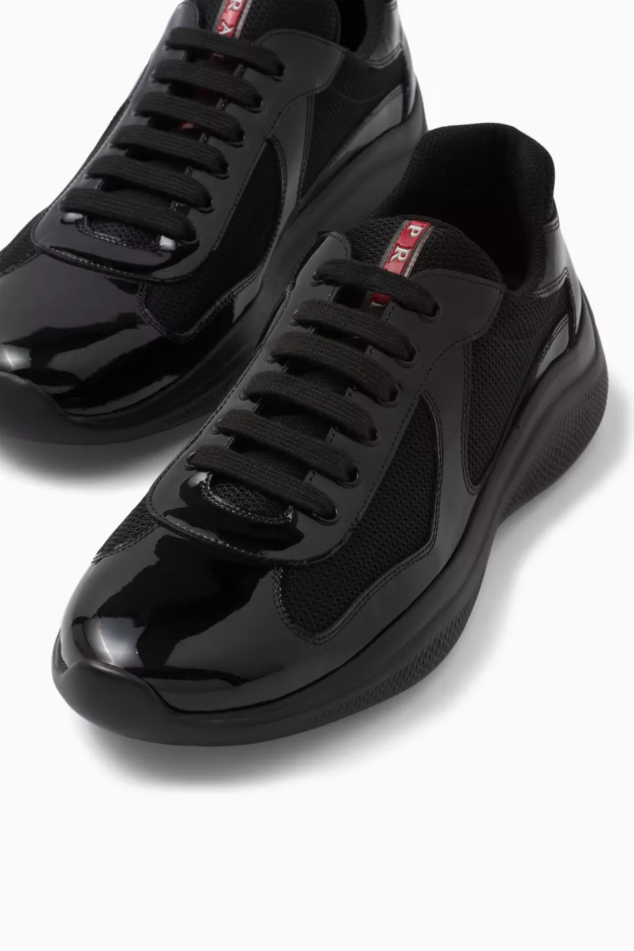 Buy Prada Black America s Cup Sneakers in Patent Leather Technical Fabric For Men Online Ounass UAE