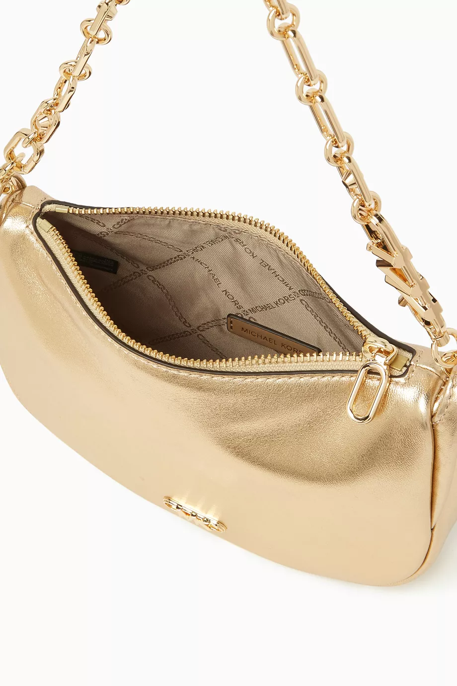 Buy Michael Kors Gold Small Kendall Bracelet Shoulder Bag in Metallic Leather For Women Online Ounass UAE