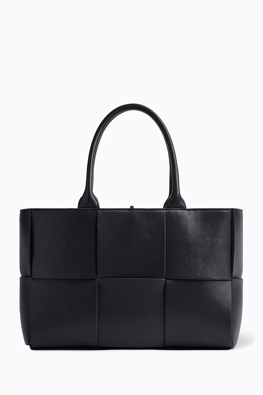 Buy Bottega Veneta Blue Small Arco Tote Bag in Intrecciato Leather 
