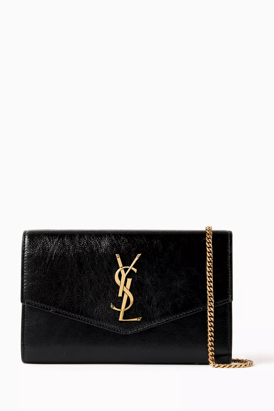 Ysl wallet on chain black on sale