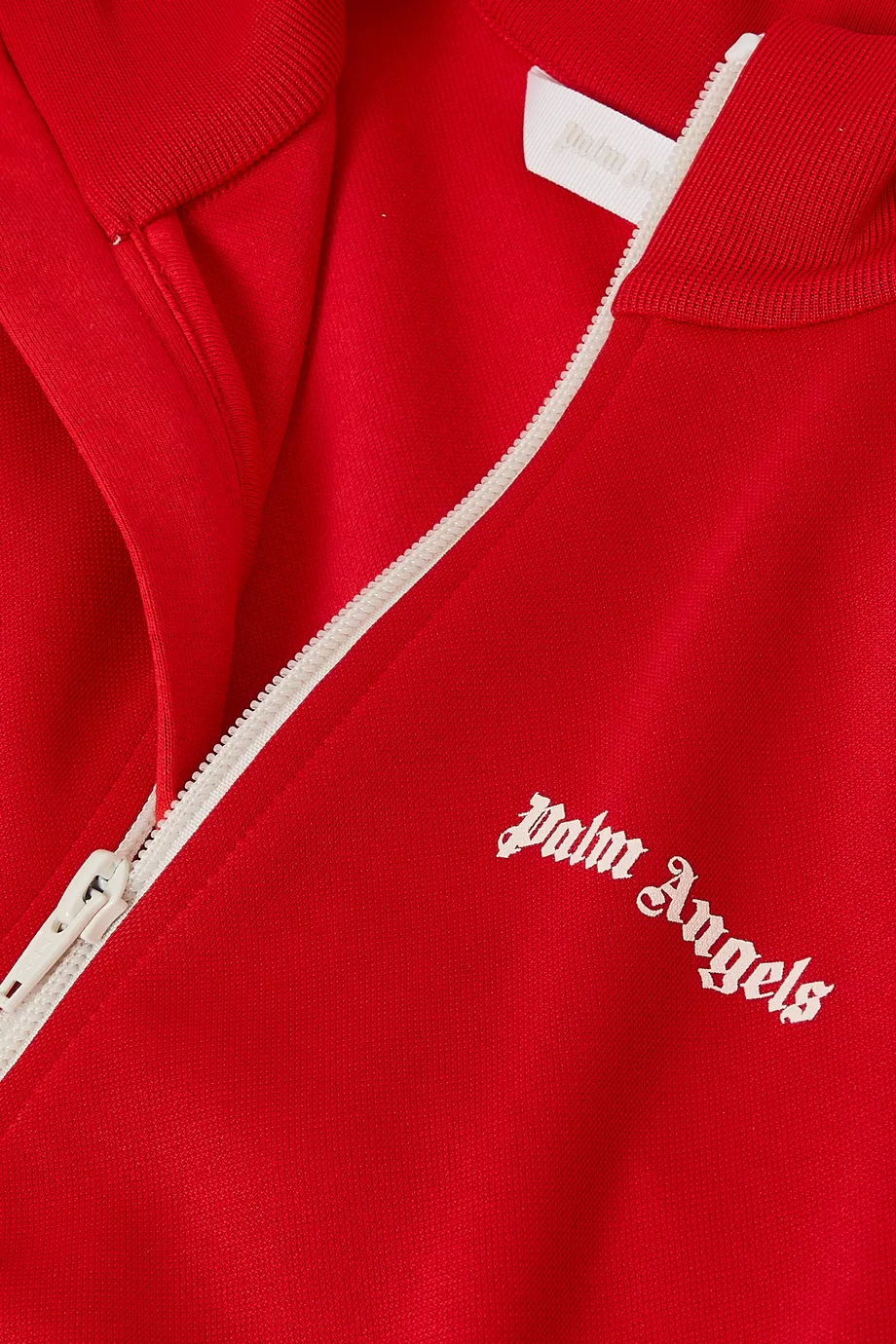 Buy Palm Angels Red Logo Print Track Jacket in Cotton-blend For
