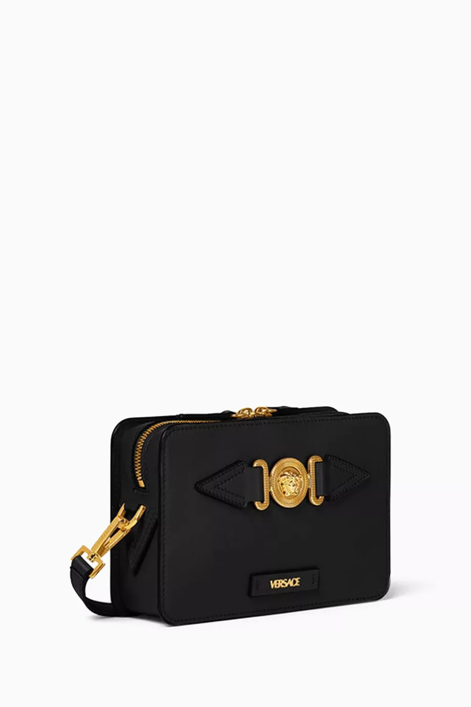 Buy Versace Black Small Biggie Messenger Bag in Leather For Men Online Ounass UAE