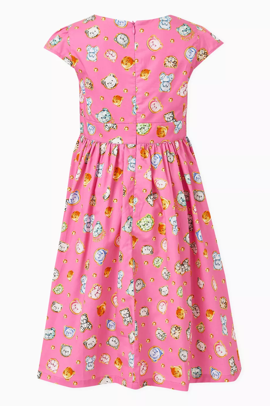 Buy Moschino Pink Teddy Bear Print Dress in Cotton For Girls Online Ounass UAE