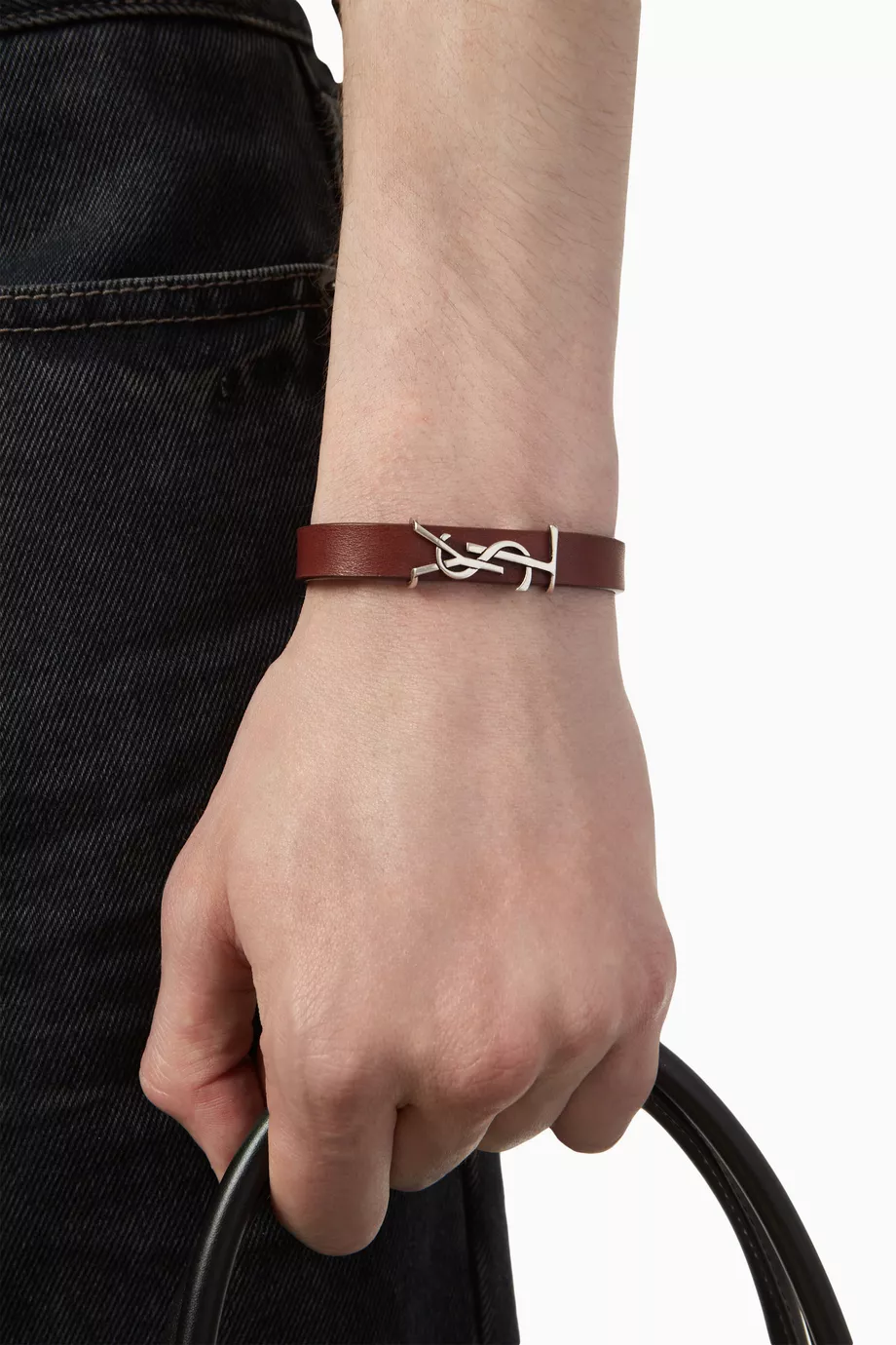 Buy SAINT LAURENT Brown Cassandre Bracelet in Vegetal
