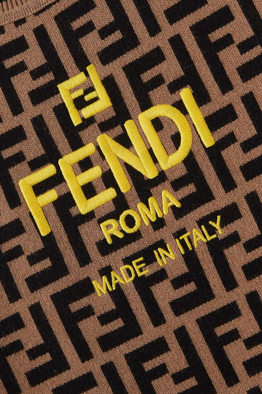 Buy Fendi Brown FF Logo Sweater in Knit For UNISEX Online Ounass UAE