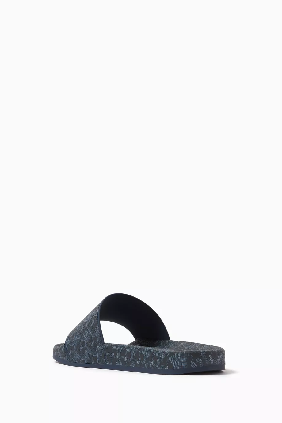 Buy Michael Kors Blue Jake Empire Signature Logo Slide Sandal For